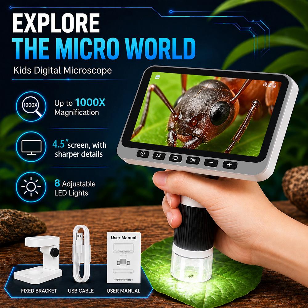 Upgrade Kids Handheld Digital Microscope