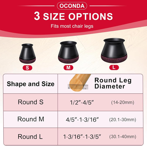 Chair Leg Floor Protectors Black