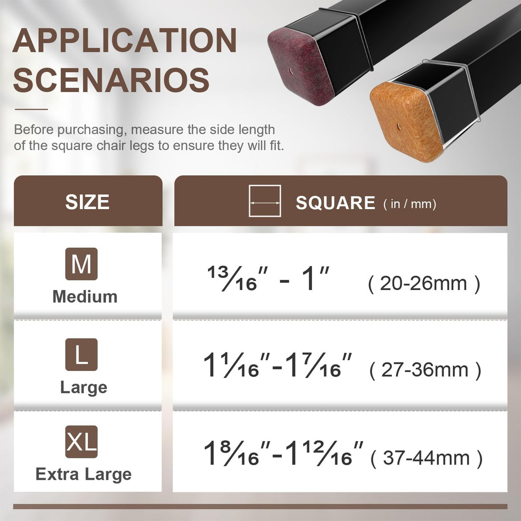 Square Chair Leg Floor Protectors