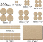 Beige 299 PCS Felt Furniture Pads for Hardwood Floors