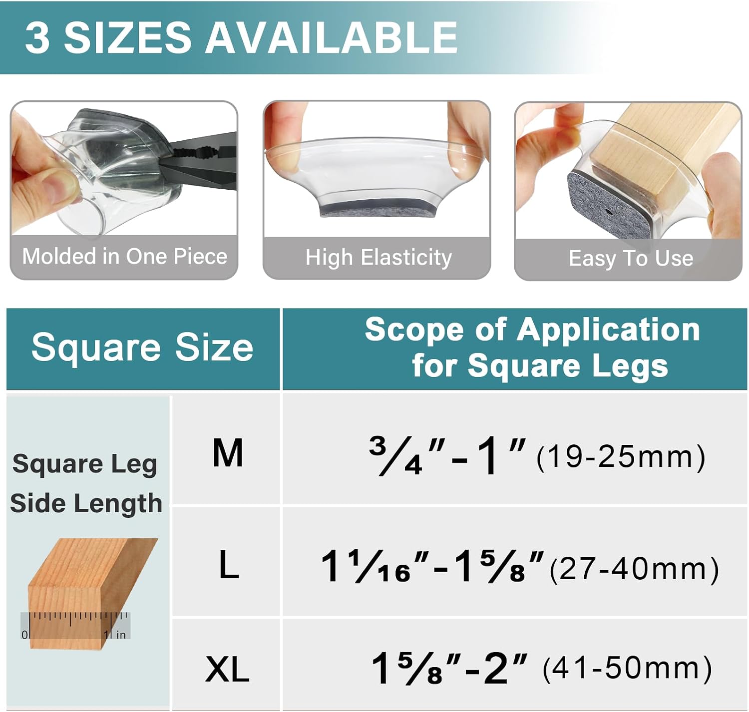 Square Chair Leg Protectors
