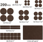 Brown 299 PCS Felt Furniture Pads for Hardwood Floors