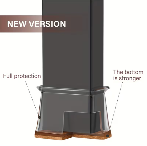 Chair Leg Floor Protectors for Hardwood Floors, Silicone Chair Leg Covers,Rectangle