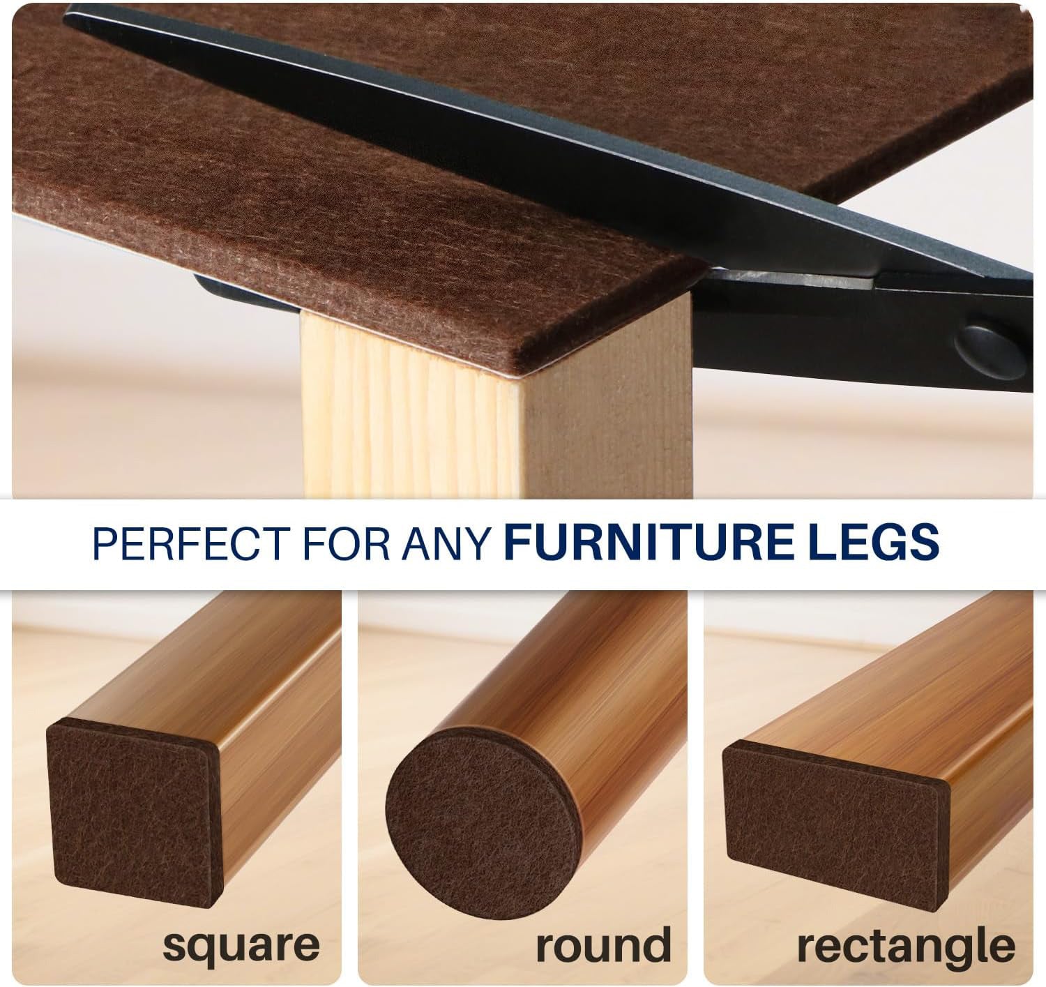 Brown 299 PCS Felt Furniture Pads for Hardwood Floors