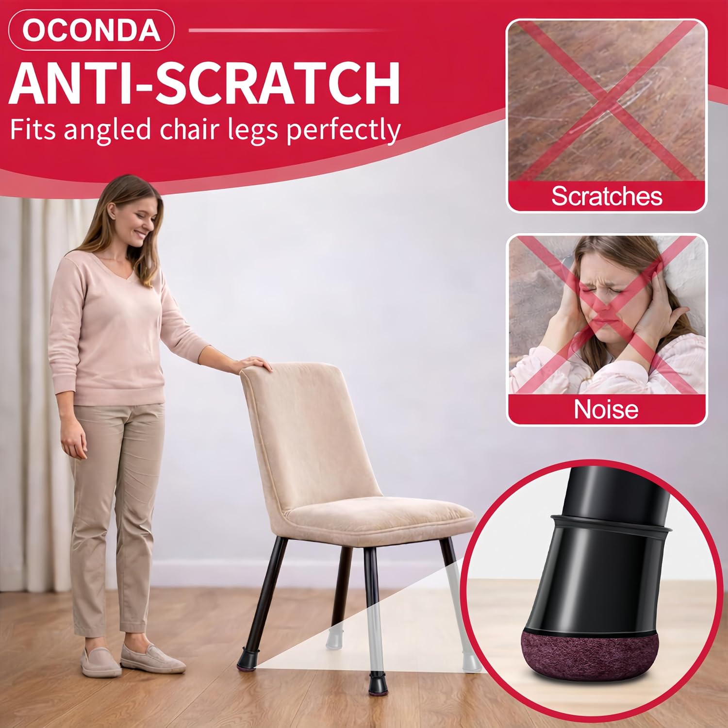 Chair Leg Floor Protectors Black