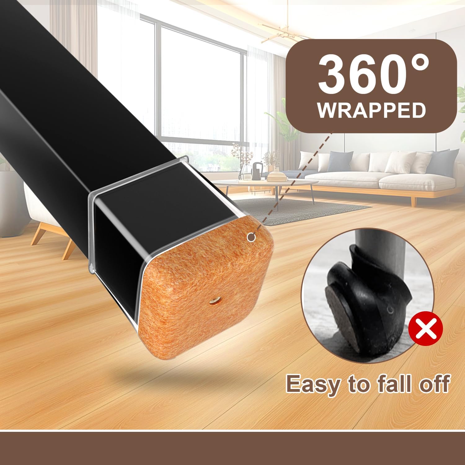 Square Chair Leg Floor Protectors