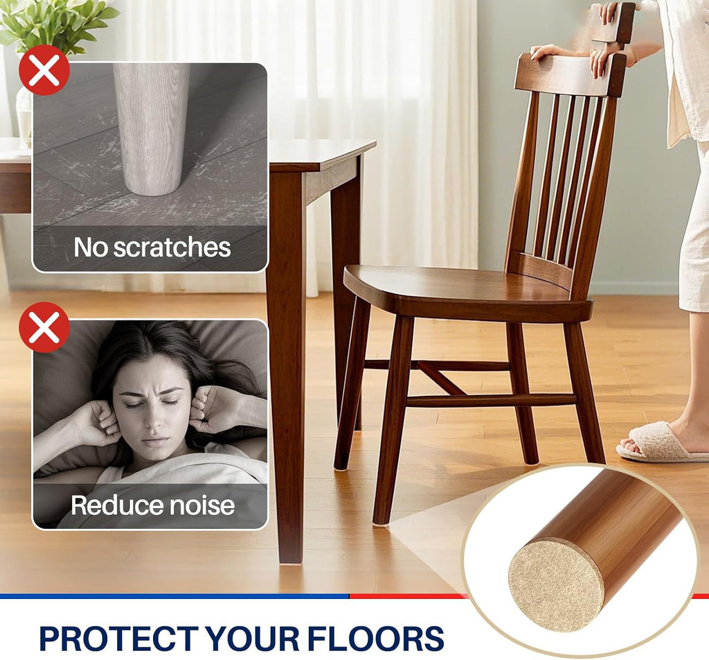 Beige 299 PCS Felt Furniture Pads for Hardwood Floors