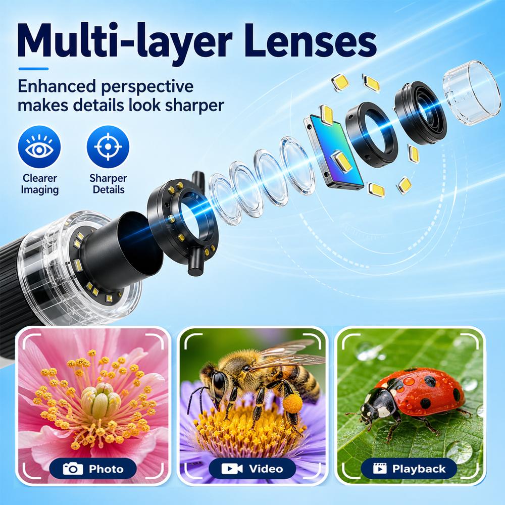 Upgrade Kids Handheld Digital Microscope