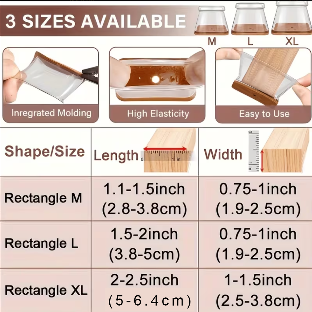 chair leg protectors rectangle