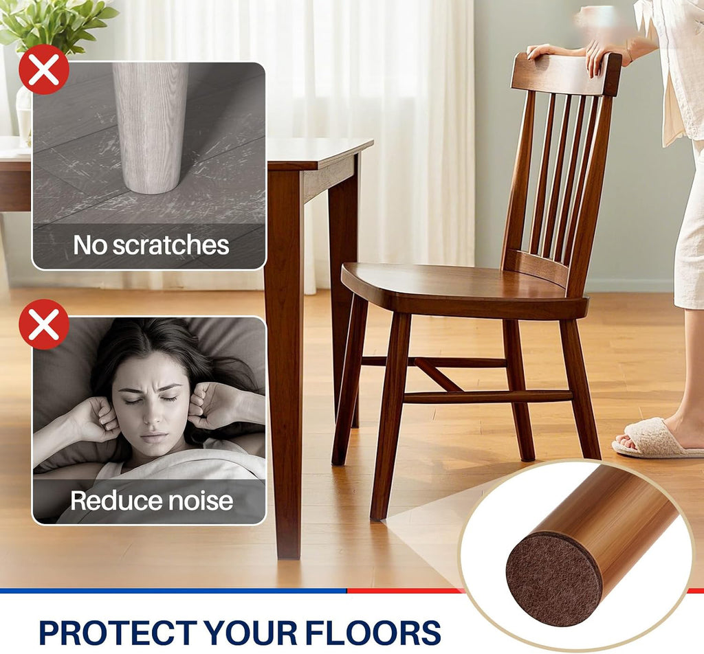 Brown 299 PCS Felt Furniture Pads for Hardwood Floors