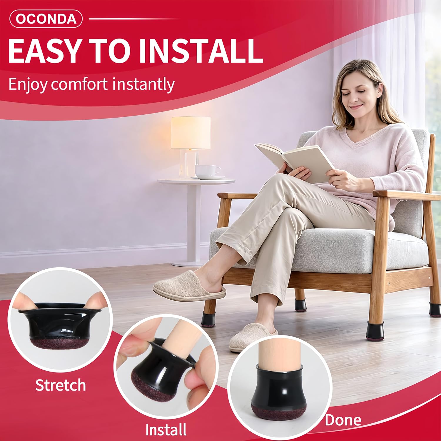 Chair Leg Floor Protectors Black