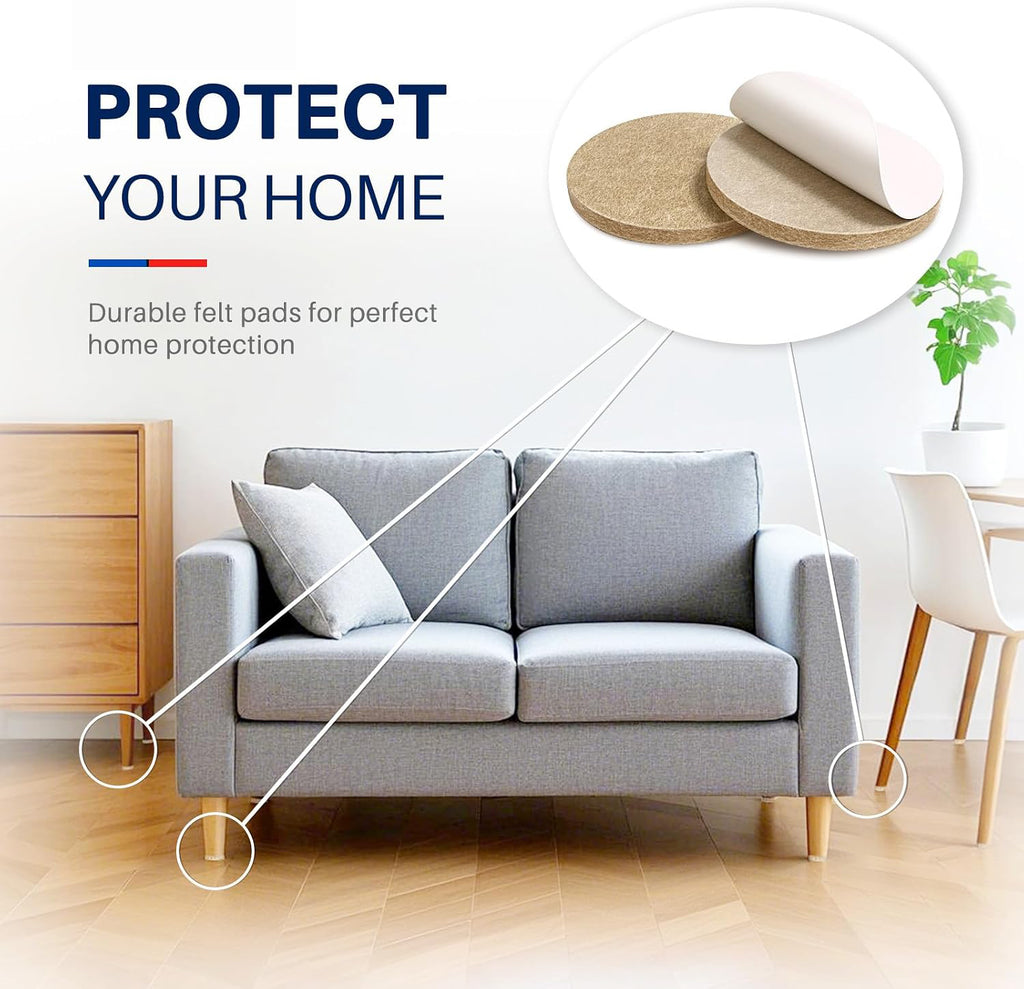 145 PCS Felt Furniture Pads for Hardwood Floors