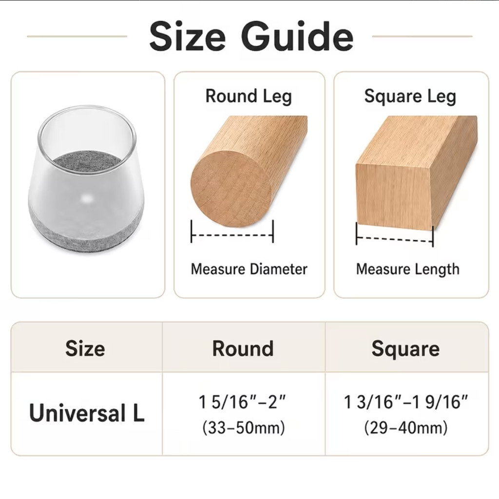 Chair Leg Floor Protectors for Hardwood Floors