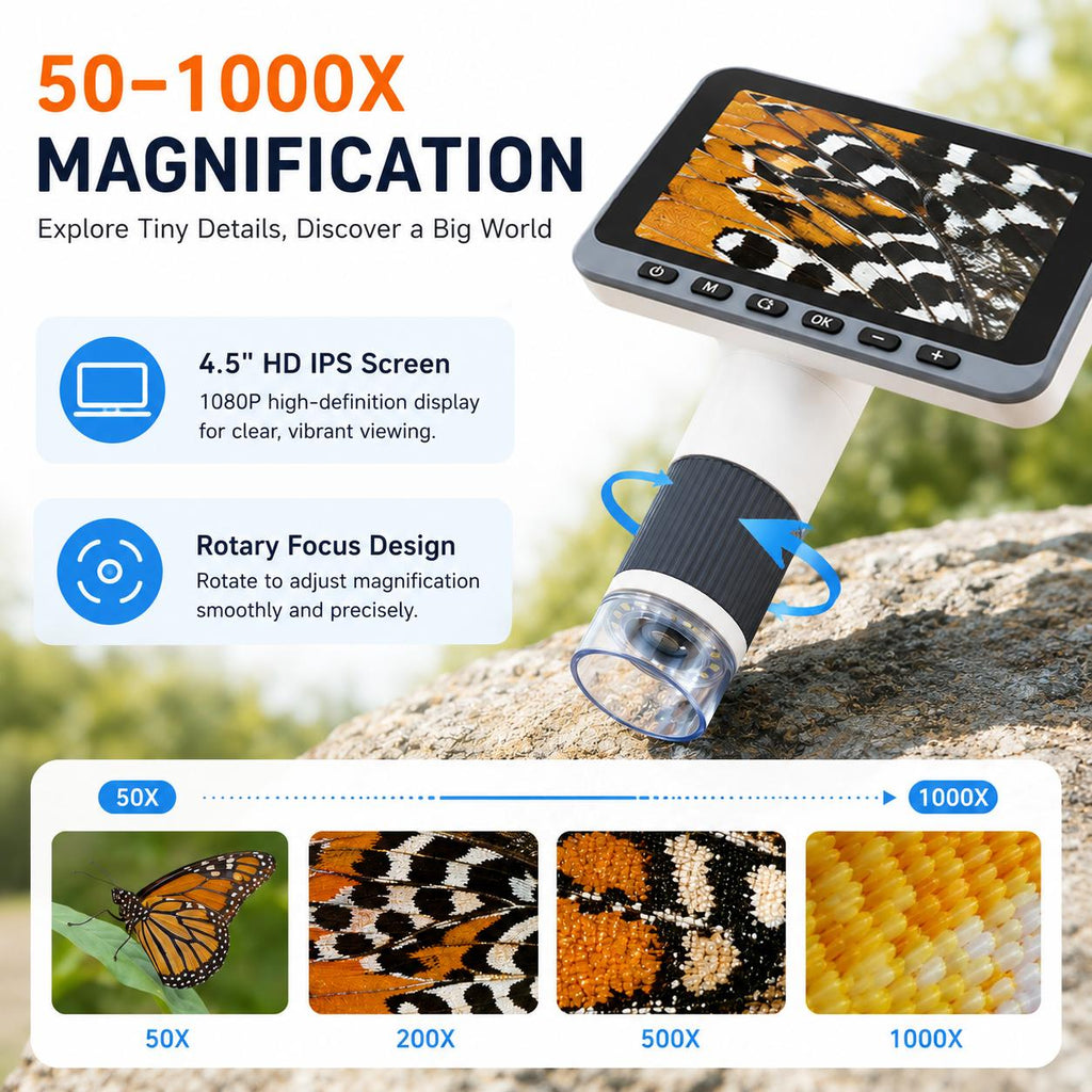 Upgrade Kids Handheld Digital Microscope