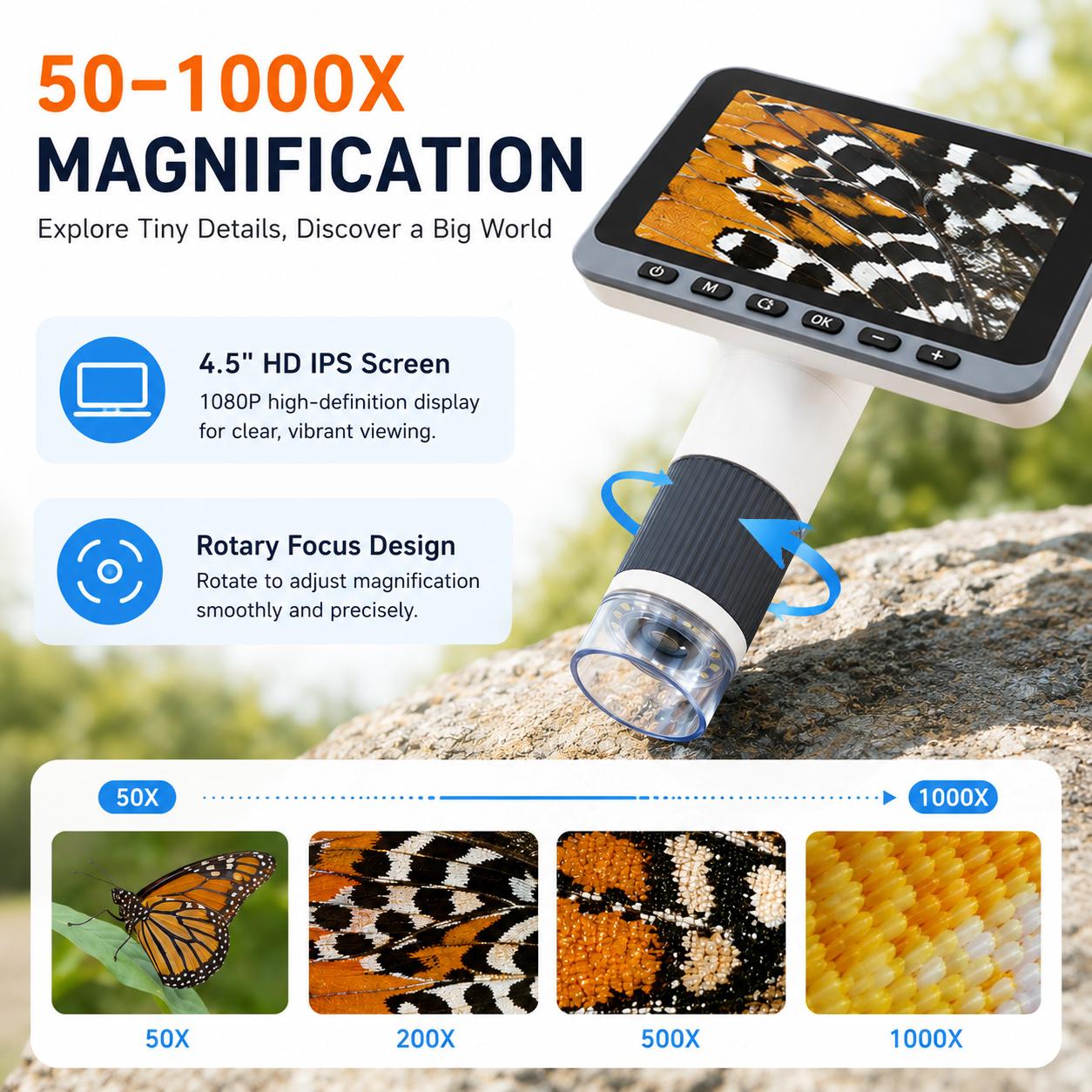 Upgrade Kids Handheld Digital Microscope