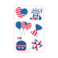 4th July Liberty Heart Tattoo Stickers