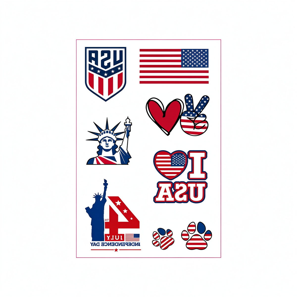 4th July Eagle Sunflower Tattoo Stickers