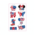 4th July Butterfly Cowboy Boot Tattoo Stickers