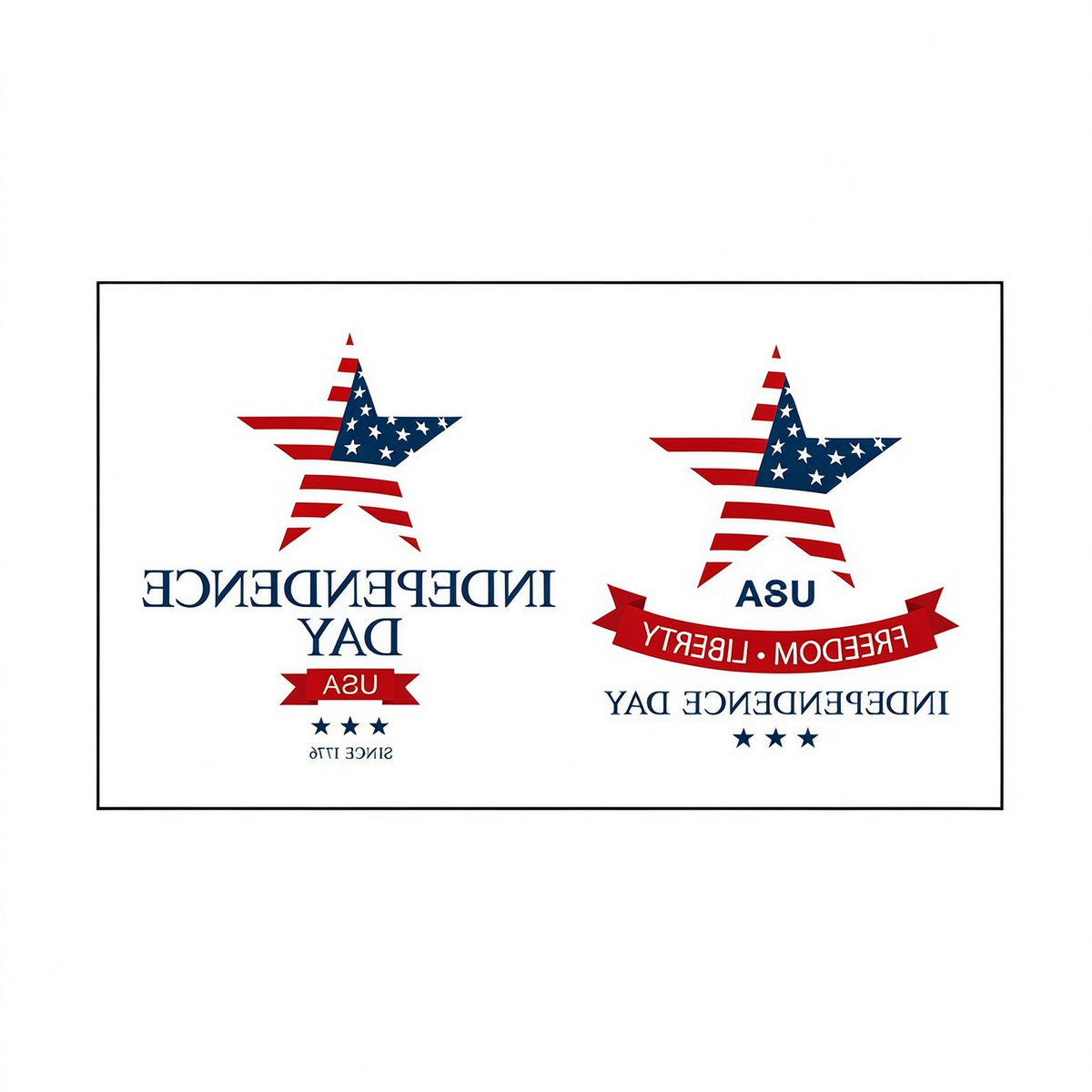 Star Ribbon Patriotic Tattoo Stickers for 4th of July