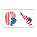 Distressed Lips & Brushed Flag Tattoo Stickers for Independence Day
