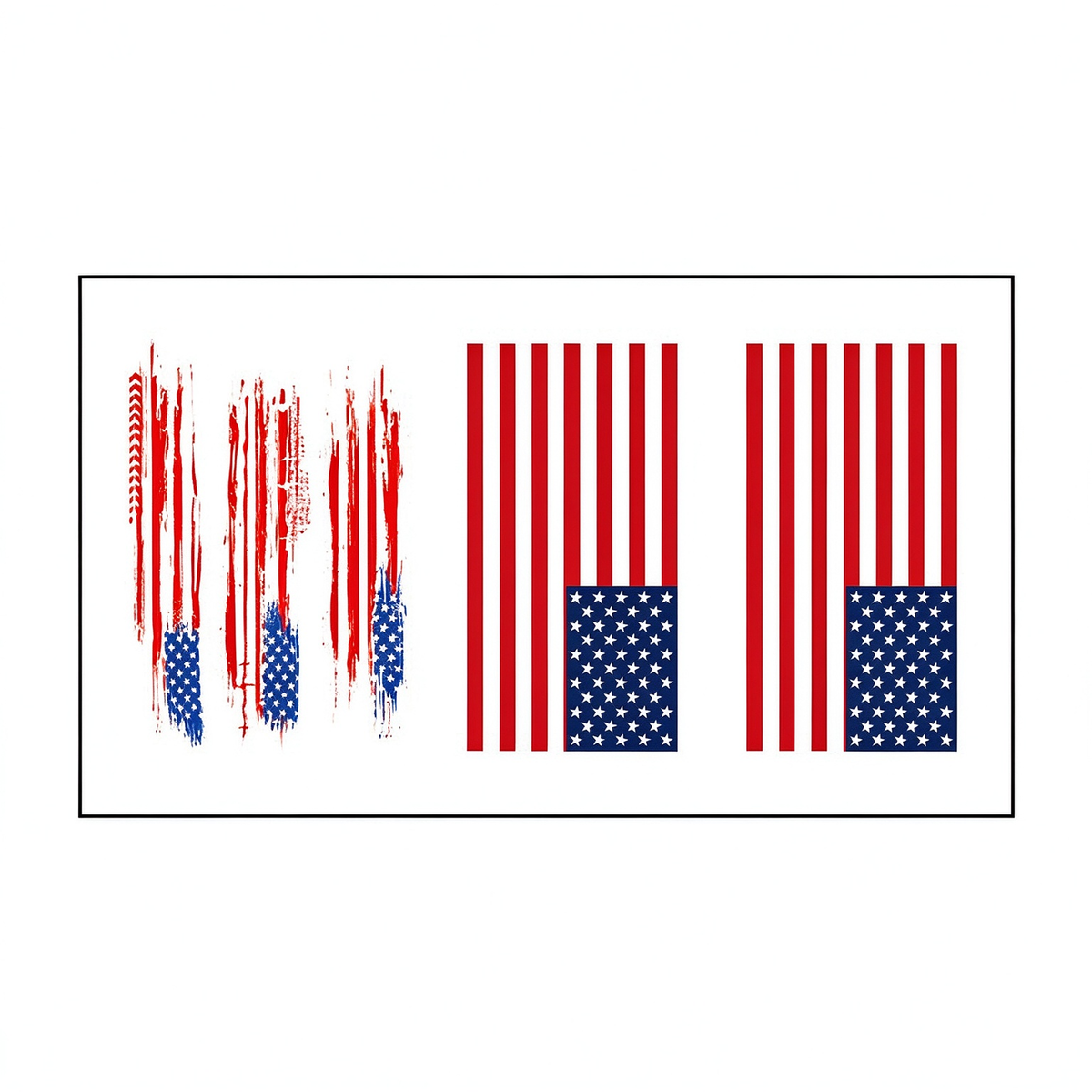 Grunge Vertical Flag Tattoo Stickers for Independence Day