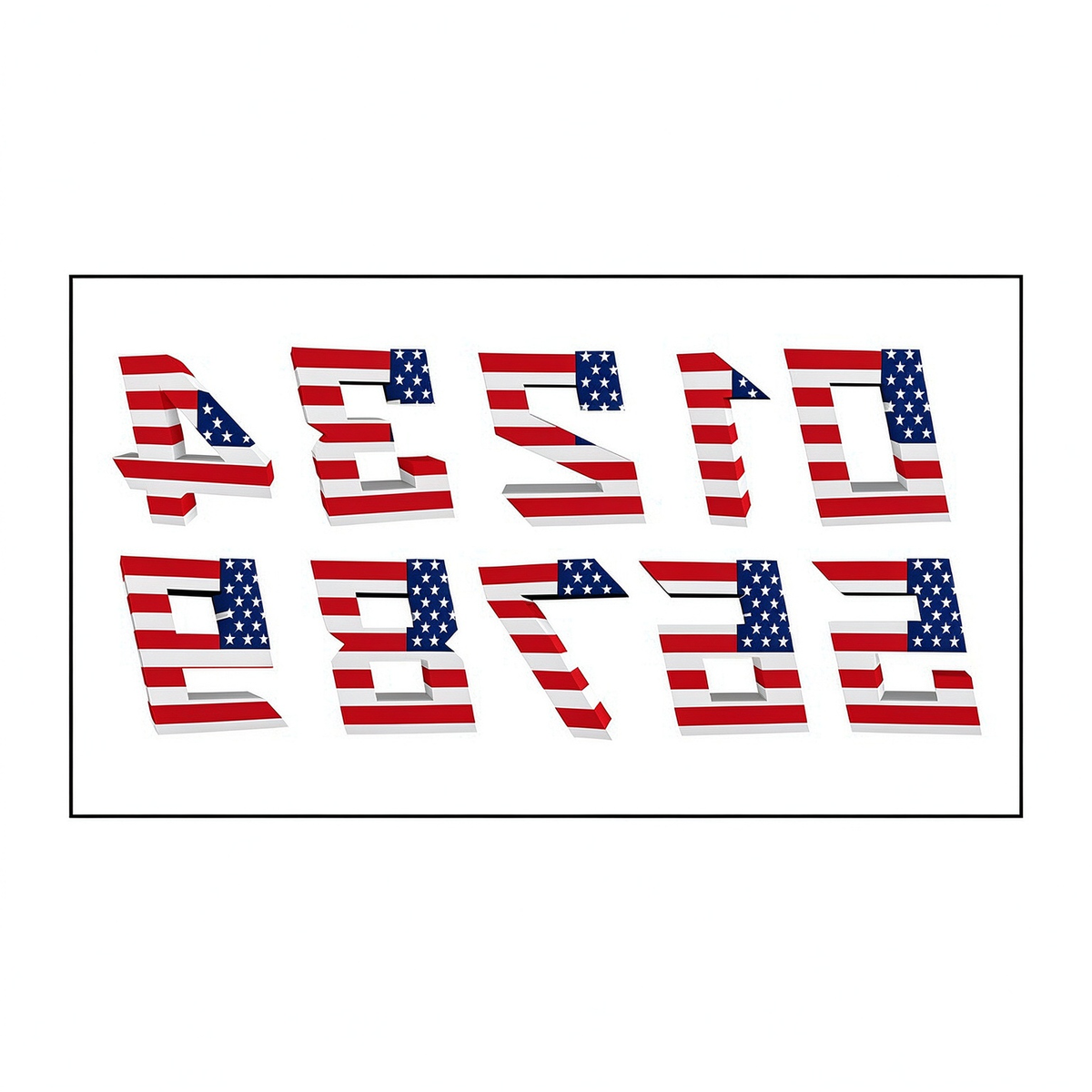3D Flag Number Tattoo Stickers for 4th of July Celebrations