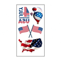 Hot Air Balloon Cross Flag Map Tattoo Stickers for 4th of July