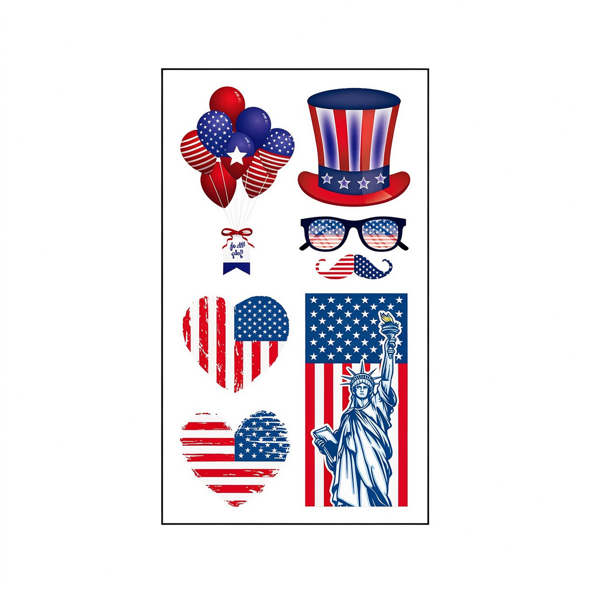 Party Props & Statue of Liberty Tattoo Stickers for 4th of July