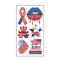 Dripping Flag Lips Eagle Ribbon Tattoo Stickers for Independence Day