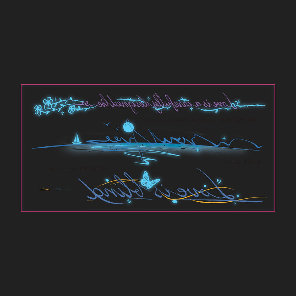Glow Script Tattoo