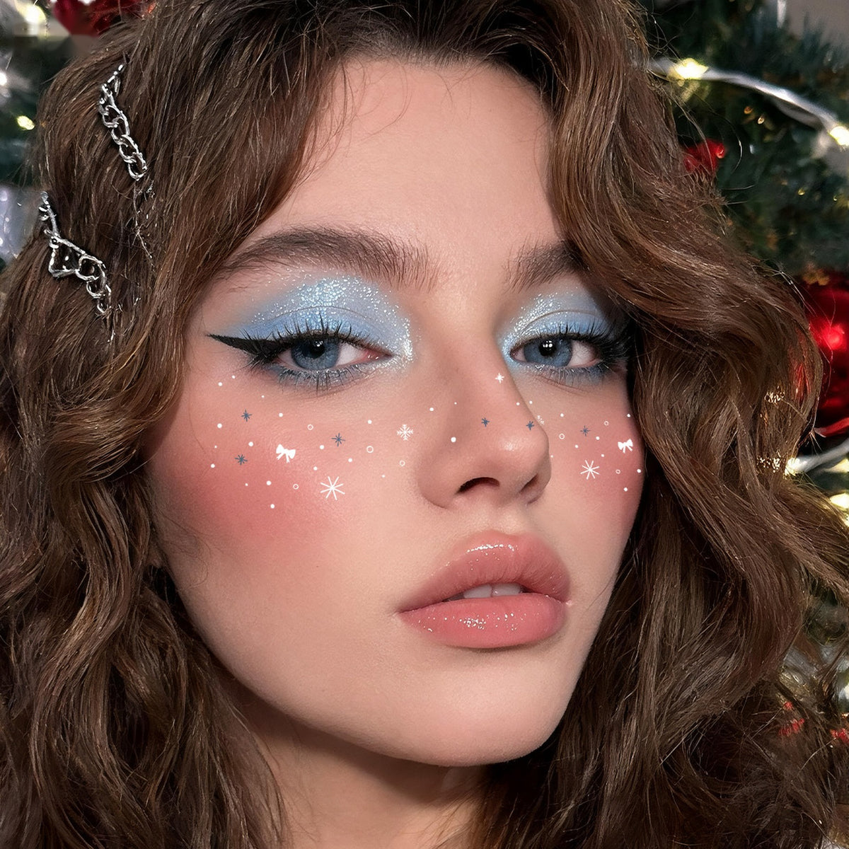 Snow Star Face Tattoo
