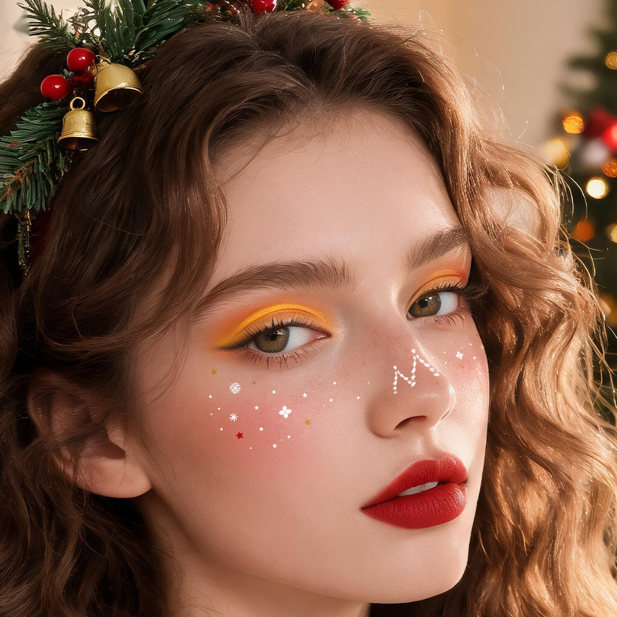 Star Dot Face Tattoo