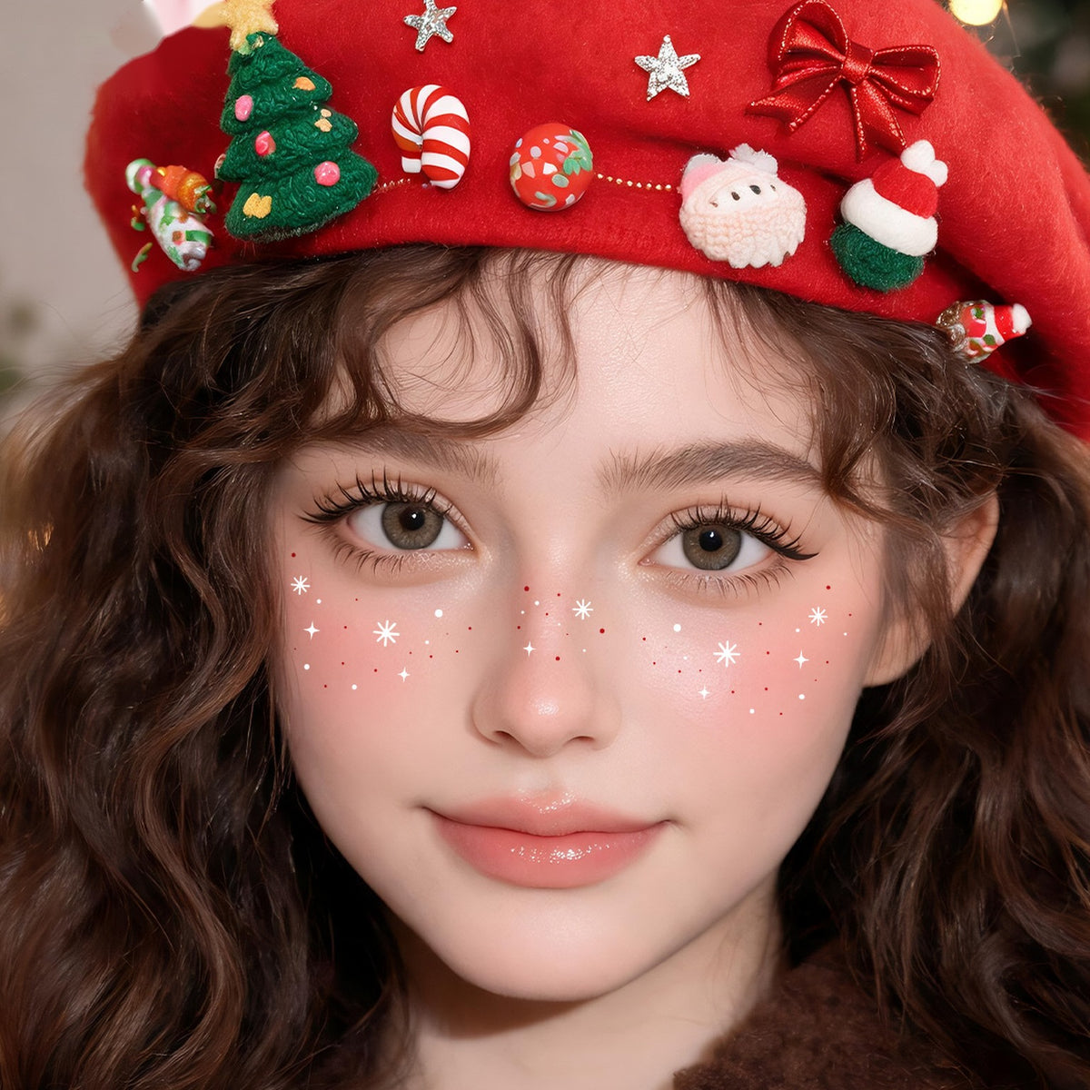 Red Freckle Face Tattoo