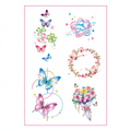 Watercolor Butterfly Dolphin Floral Wreath Tattoo Stickers