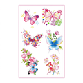 Watercolor Colorful Butterfly Magnolia Tattoo Stickers