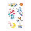 Watercolor Planet Whale Flower Moon Butterfly Tattoo Stickers