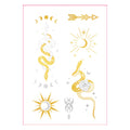 Snake Moon Metallic Tattoo