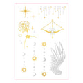 Rose Wing Metallic Tattoo