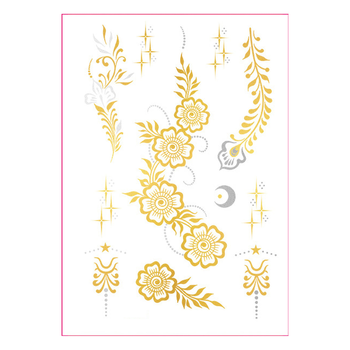 Vine Floral Metallic Tattoo