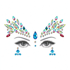Rainbow Iridescent Rhinestone Face Gem Sticker, Festival Face Jewels