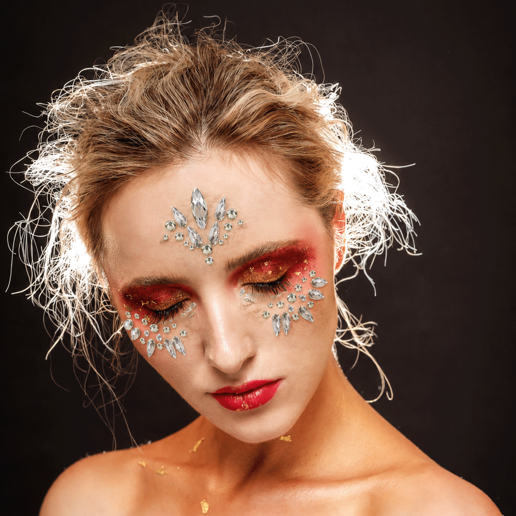 Clear Crystal Rhinestone Face Gem Sticker, Festival Face Jewels