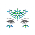 Green Iridescent Rhinestone Face Gem Sticker, Festival Face Jewels
