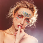 Green Iridescent Rhinestone Face Gem Sticker, Festival Face Jewels