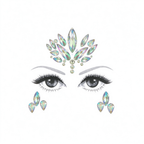 Clear Iridescent Rhinestone Face Gem Sticker, Festival Face Jewels