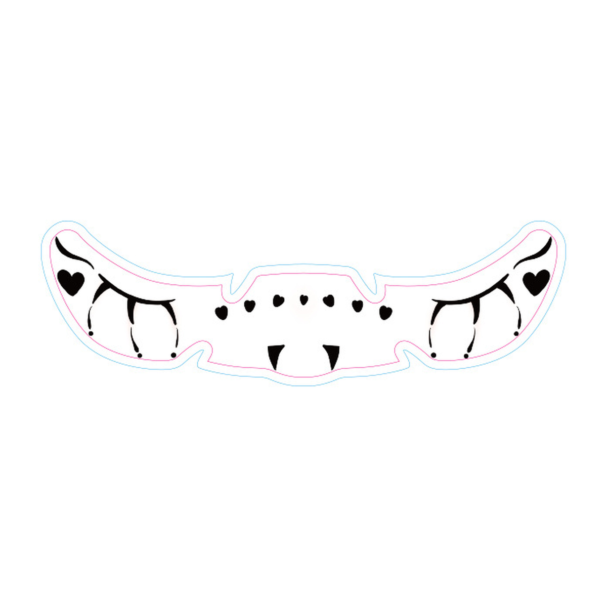 Heart Fangs Halloween Tattoo