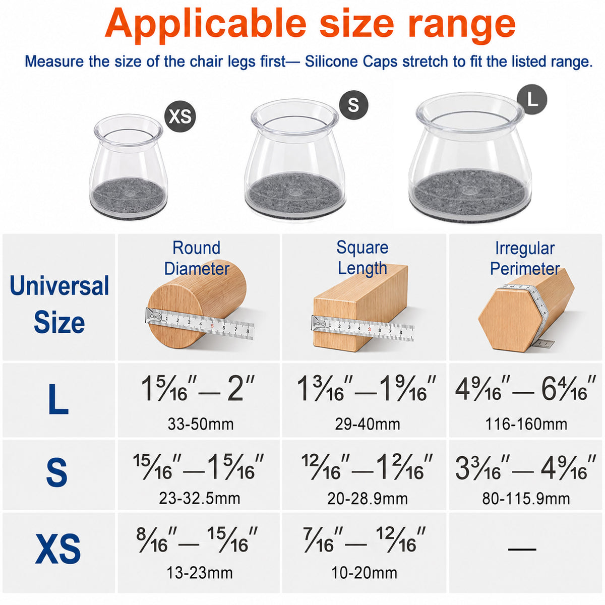 Round Chair Leg Floor Protectors Protecting Hardwood/Tile Floors from Scratches and Noise