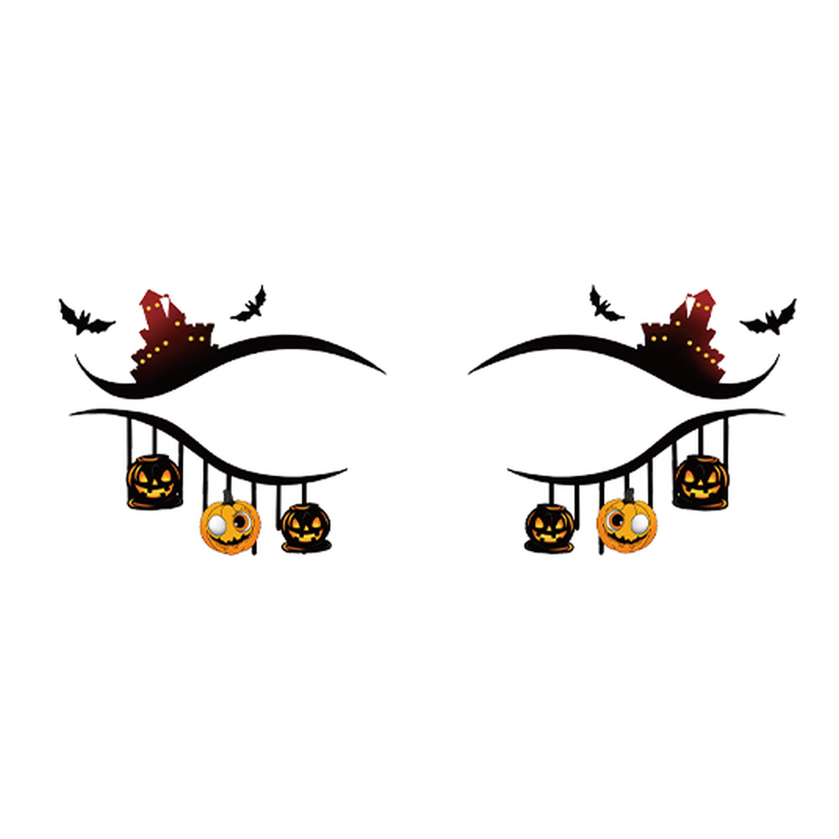 Castle Pumpkin Halloween Eye Tattoo