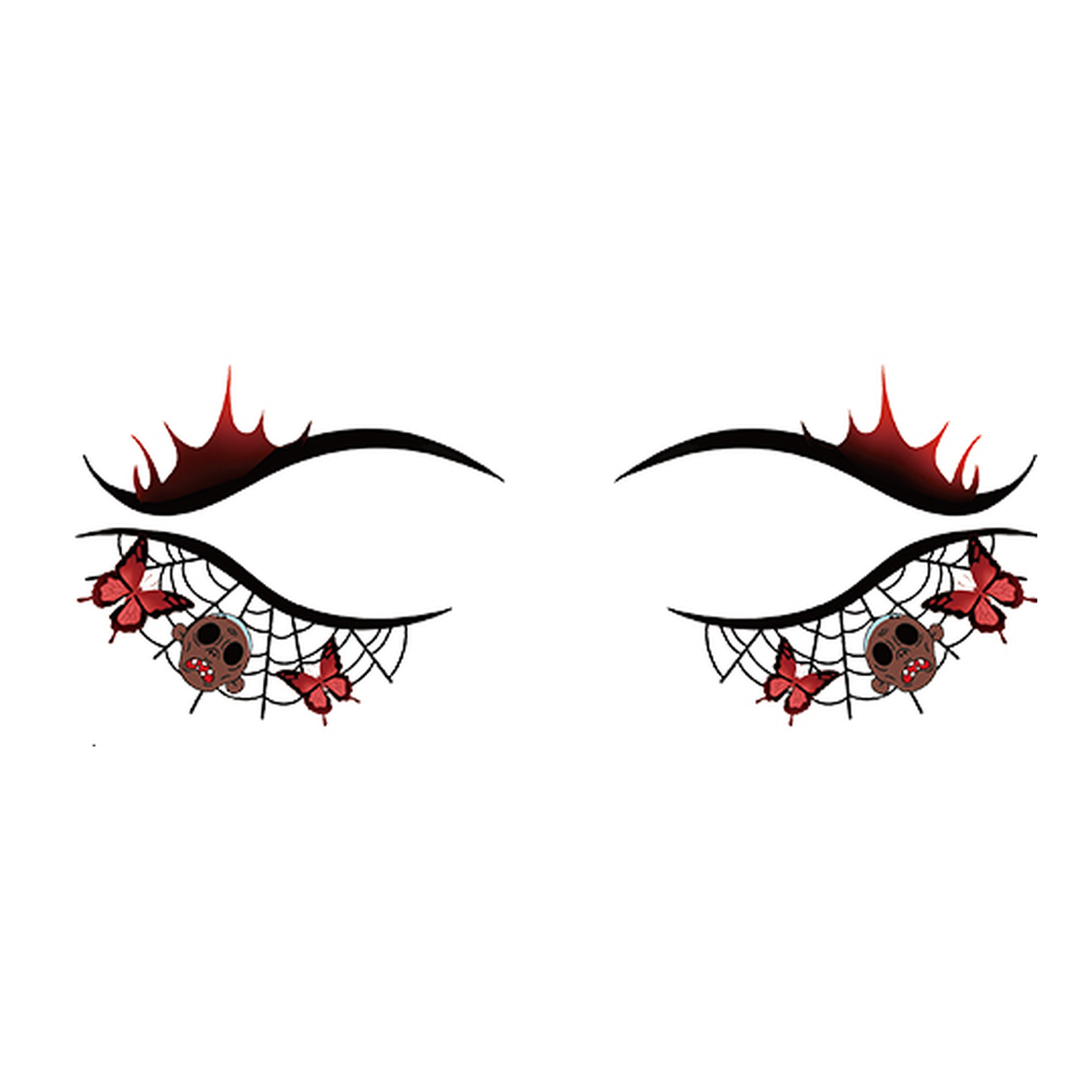 Skull Butterfly Halloween Eye Tattoo