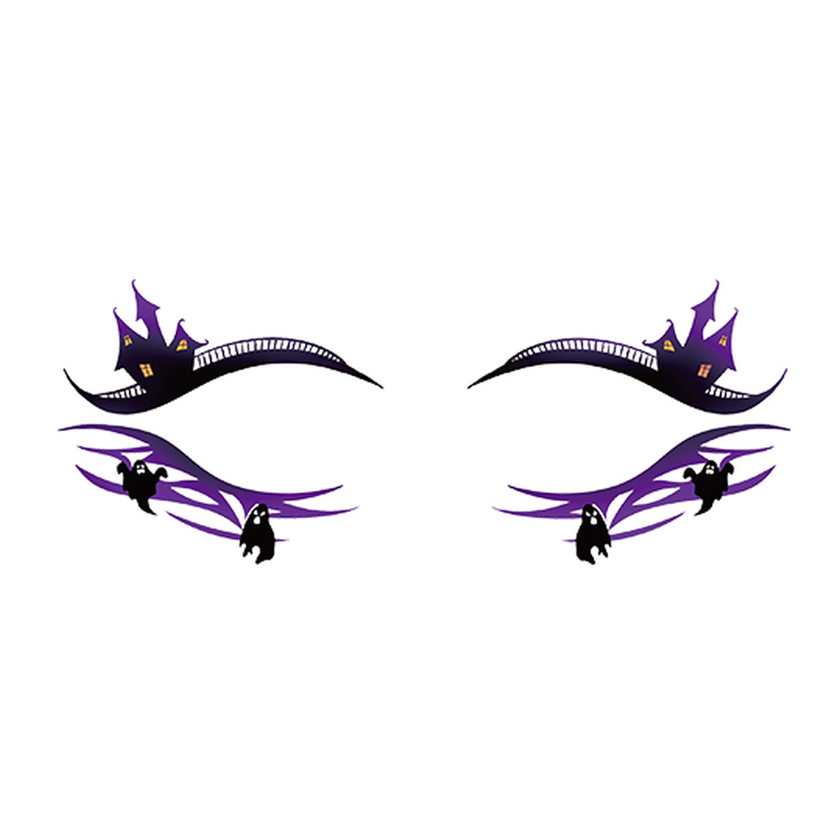 Ghost Castle Halloween Eye Tattoo