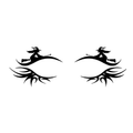 Witch Broom Halloween Eye Tattoo